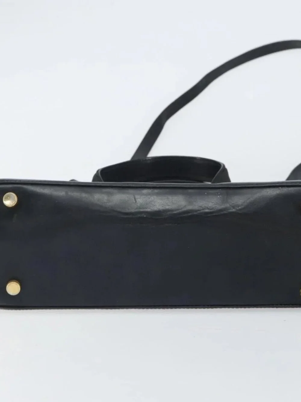Salvatore Ferragamo Vala Hand Bag Leather 2way Black Gold Auth 161693